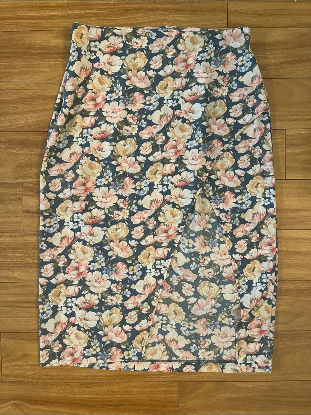 Abercrombie & Fitch Floral Midi Skirt with Slit